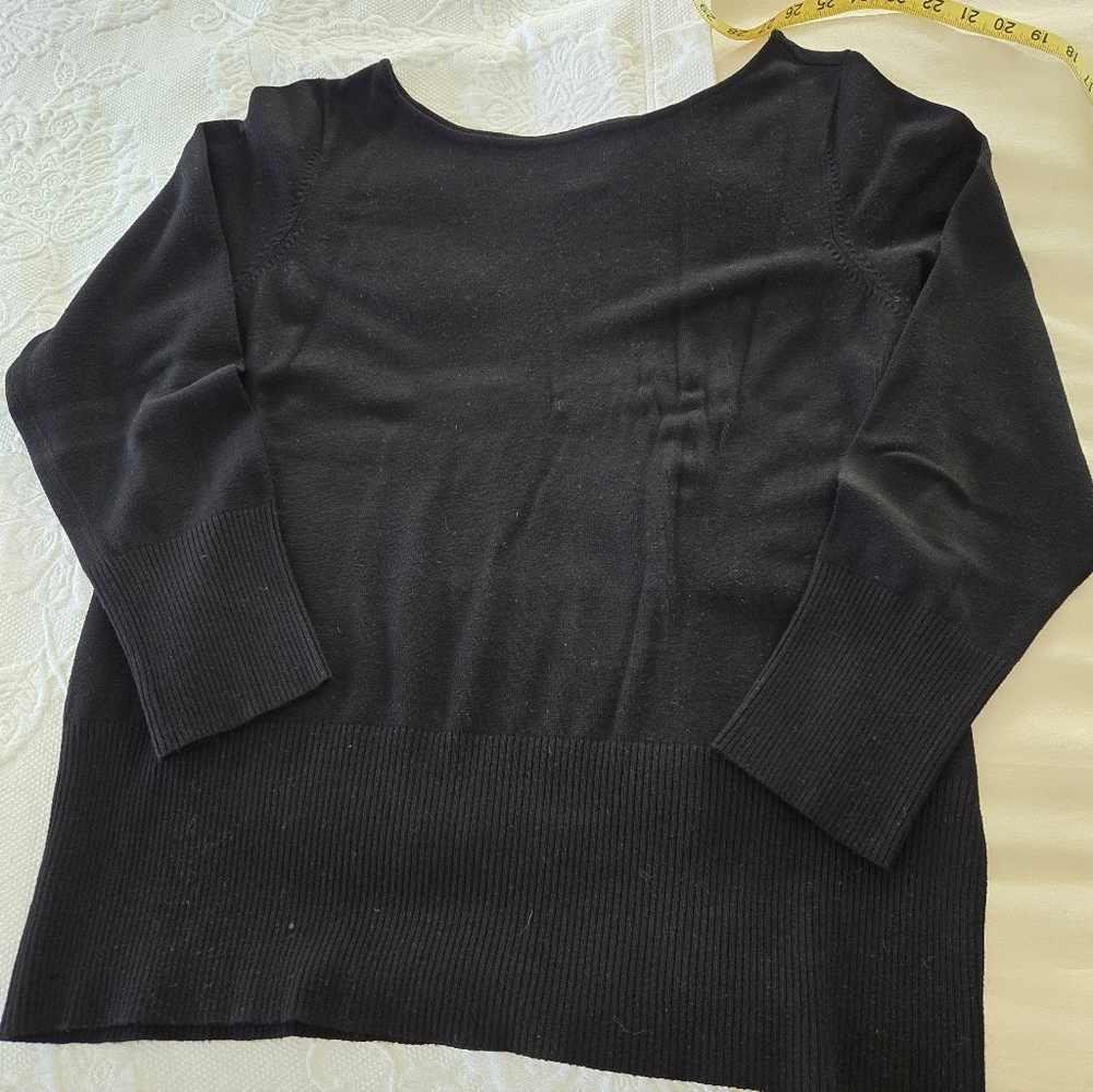 INC International Concepts Boatneck Sweater, Sz 1x, Black